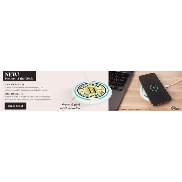Recycled ABS Fast Wireless Charging Pad - Recycled ABS Fast Wireless Charging Pad - Image 5 of 13