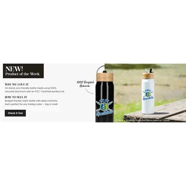 Billy 26oz ECO Aluminum Bottle w/ FSC® Bamboo Lid - Billy 26oz ECO Aluminum Bottle w/ FSC® Bamboo Lid - Image 1 of 42