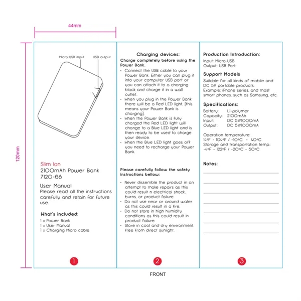 Slim Ion 2,500 mAh Power Bank - Slim Ion 2,500 mAh Power Bank - Image 1 of 7