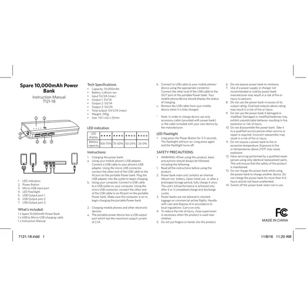 Spare 10000 mAh Power Bank - Spare 10000 mAh Power Bank - Image 1 of 9