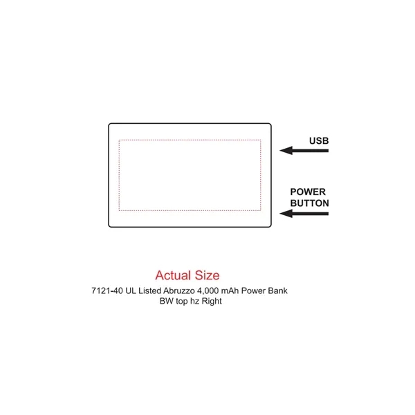 UL Listed Abruzzo 4,000 mAh Power Bank - UL Listed Abruzzo 4,000 mAh Power Bank - Image 1 of 4