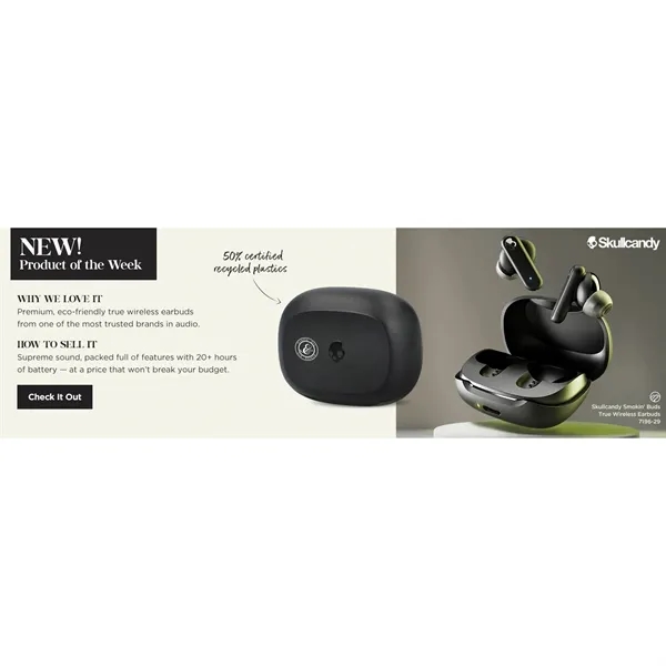 Skullcandy Smokin' Buds True Wireless Earbuds - Skullcandy Smokin' Buds True Wireless Earbuds - Image 3 of 28