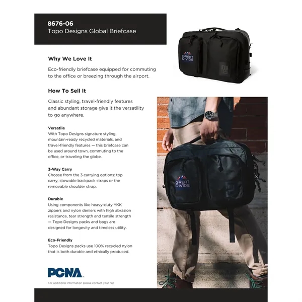 Topo Recycled Global Briefcase - Topo Recycled Global Briefcase - Image 7 of 24