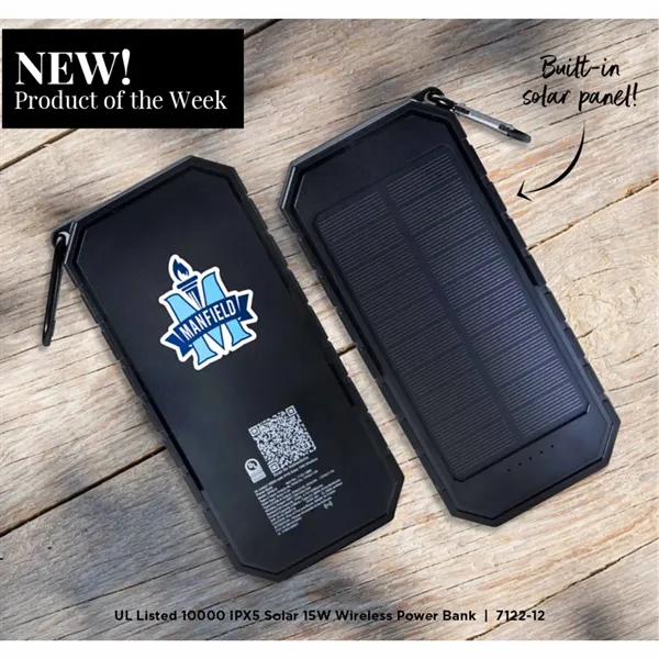 UL Listed 10000 IPX5 Solar 15W Wireless Power Ban - UL Listed 10000 IPX5 Solar 15W Wireless Power Ban - Image 9 of 9