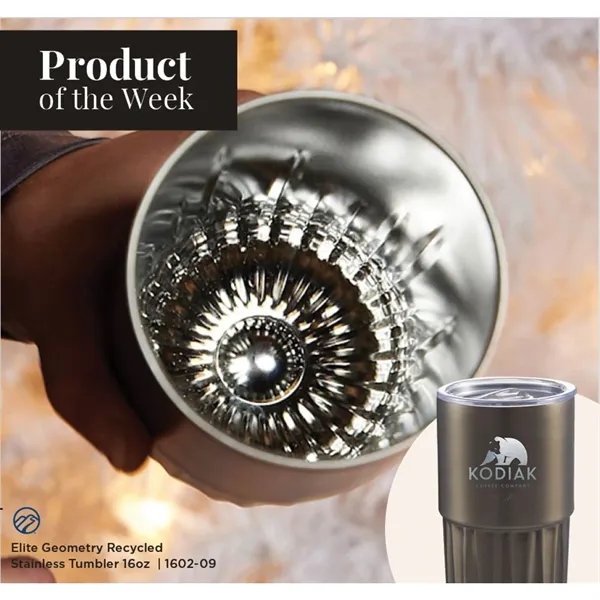 Elite Geometry Recycled Stainless Tumbler 16oz - Elite Geometry Recycled Stainless Tumbler 16oz - Image 3 of 9