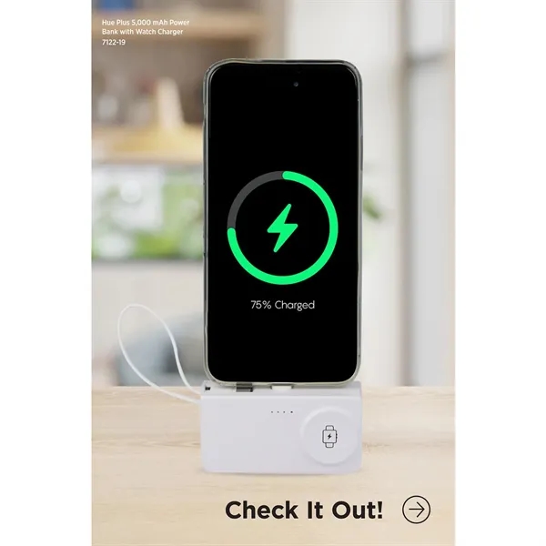 Hue Plus 5000 mAh Power Bank with Watch Charger - Hue Plus 5000 mAh Power Bank with Watch Charger - Image 7 of 15
