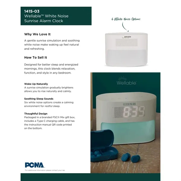 Wellable™ White Noise Sunrise Alarm Clock