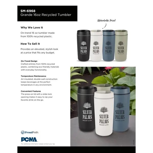 Grande 16oz Recycled Tumbler - Grande 16oz Recycled Tumbler - Image 5 of 15