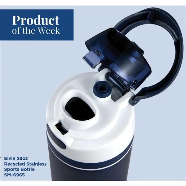 Elvin 28oz Recycled Stainless Flip Straw Bottle - Elvin 28oz Recycled Stainless Flip Straw Bottle - Image 3 of 48