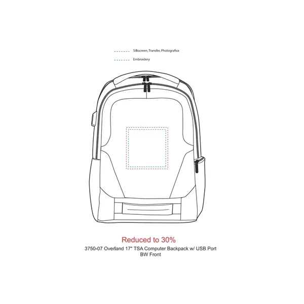 Overland 17" TSA Computer Backpack w/ USB Port - Overland 17" TSA Computer Backpack w/ USB Port - Image 1 of 10