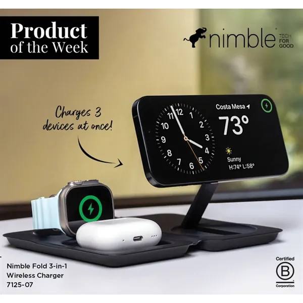 Nimble Fold 3-in-1 Wireless Charger - Nimble Fold 3-in-1 Wireless Charger - Image 3 of 23
