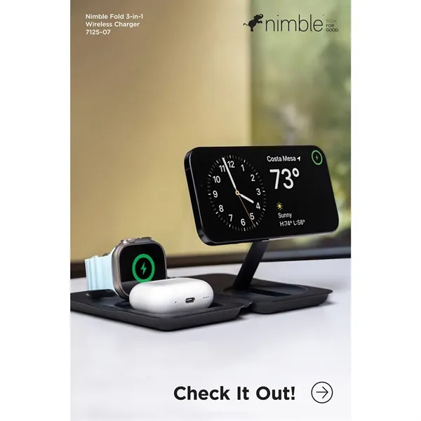 Nimble Fold 3-in-1 Wireless Charger - Nimble Fold 3-in-1 Wireless Charger - Image 7 of 23