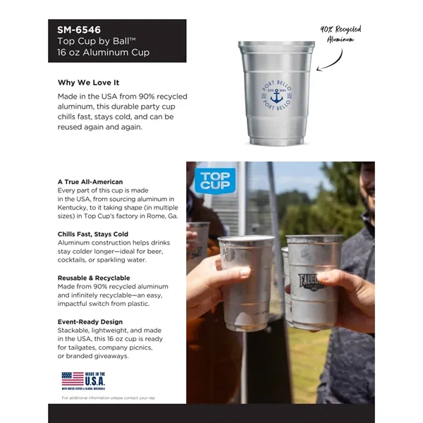Top Cup Aluminum Cup 16oz. - Top Cup Aluminum Cup 16oz. - Image 5 of 8