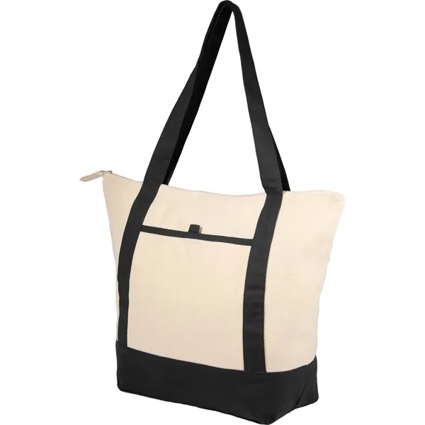 Custom Isle 8oz Organic Cotton Zippered Tote