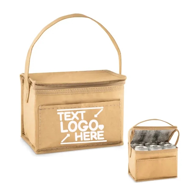 6 Can Woven Paper Cooler Bag - 6 Can Woven Paper Cooler Bag - Image 0 of 4