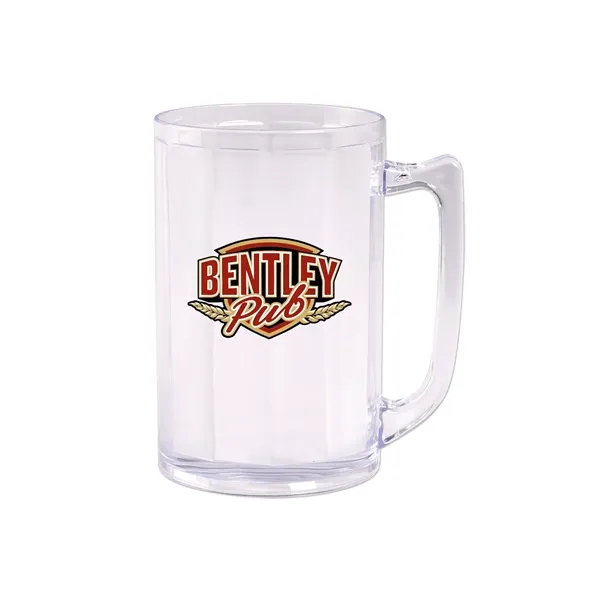 16 Oz Plastic Fluted Beer Mug with Handle - 16 Oz Plastic Fluted Beer Mug with Handle - Image 0 of 1