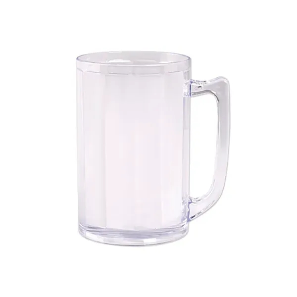 16 Oz Plastic Fluted Beer Mug with Handle - 16 Oz Plastic Fluted Beer Mug with Handle - Image 1 of 1