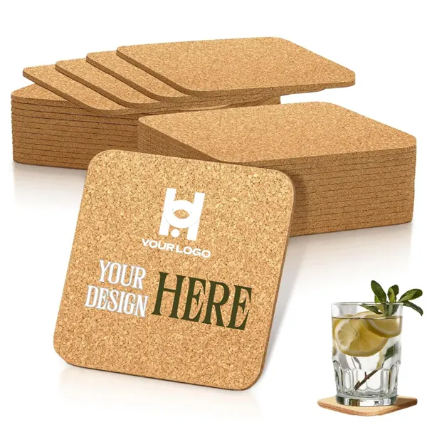 Heat-resistant cork coaster 3.9"x3.9" for Bars Offices - Heat-resistant cork coaster 3.9"x3.9" for Bars Offices - Image 0 of 4