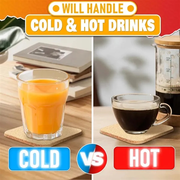 Heat-resistant cork coaster 3.9"x3.9" for Bars Offices - Heat-resistant cork coaster 3.9"x3.9" for Bars Offices - Image 4 of 4