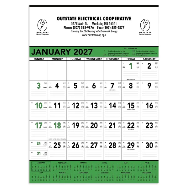 Triumph® Calendars Green & Black Contractor Memo Calendar - Triumph® Calendars Green & Black Contractor Memo Calendar - Image 4 of 11