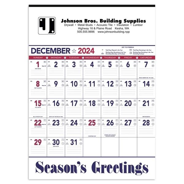 Triumph® Calendars Patriotic Contractor Memo Calendar - Triumph® Calendars Patriotic Contractor Memo Calendar - Image 1 of 11