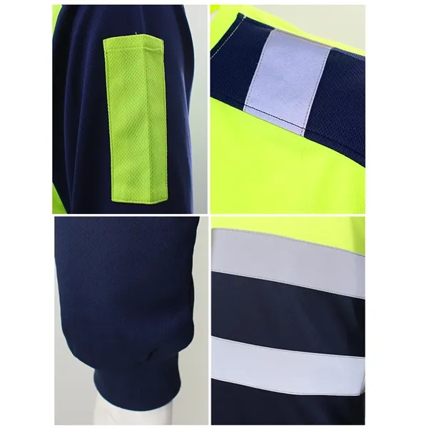 Custom Safety Shirts Long Sleeve Class 3 High Visibility - Custom Safety Shirts Long Sleeve Class 3 High Visibility - Image 2 of 3