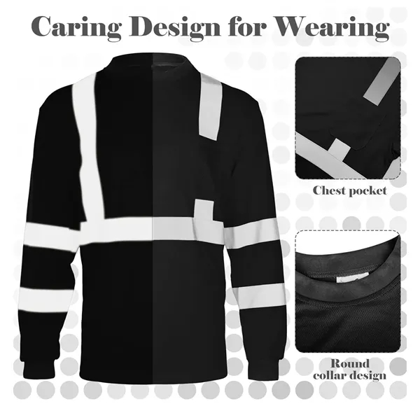 Long Sleeve Safety Shirt High Visibility Reflective - Long Sleeve Safety Shirt High Visibility Reflective - Image 2 of 4