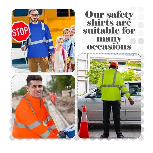 Long Sleeve Safety Shirt High Visibility Reflective - Long Sleeve Safety Shirt High Visibility Reflective - Image 3 of 4