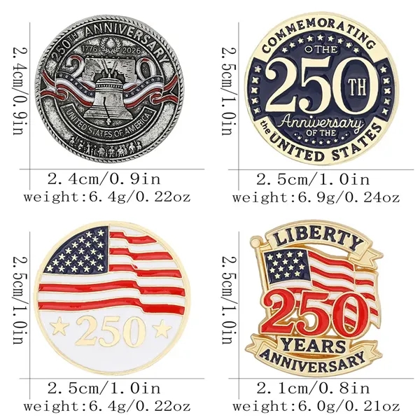 250th USA Anniversary Commemorative Lapel Pins - 250th USA Anniversary Commemorative Lapel Pins - Image 1 of 5