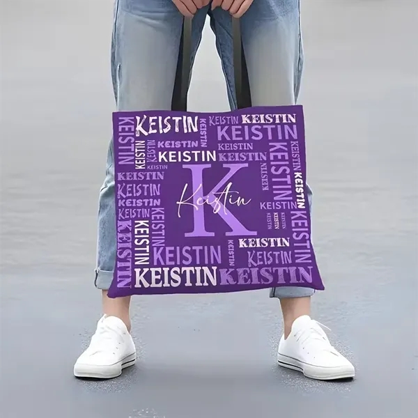 Custom Tote Bag Featuring Your Name - Custom Tote Bag Featuring Your Name - Image 2 of 2