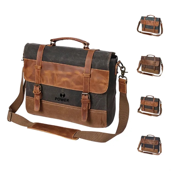Canvas Leather Computer Laptop Bag - Canvas Leather Computer Laptop Bag - Image 1 of 1