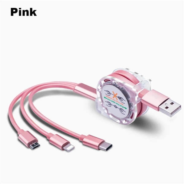 Shiny 3-In-1 Mobile Charger Retractable USB Cable - Type-C - Shiny 3-In-1 Mobile Charger Retractable USB Cable - Type-C - Image 6 of 9