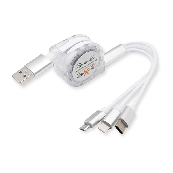 Shiny 3-In-1 Mobile Charger Retractable USB Cable - Type-C - Shiny 3-In-1 Mobile Charger Retractable USB Cable - Type-C - Image 9 of 9