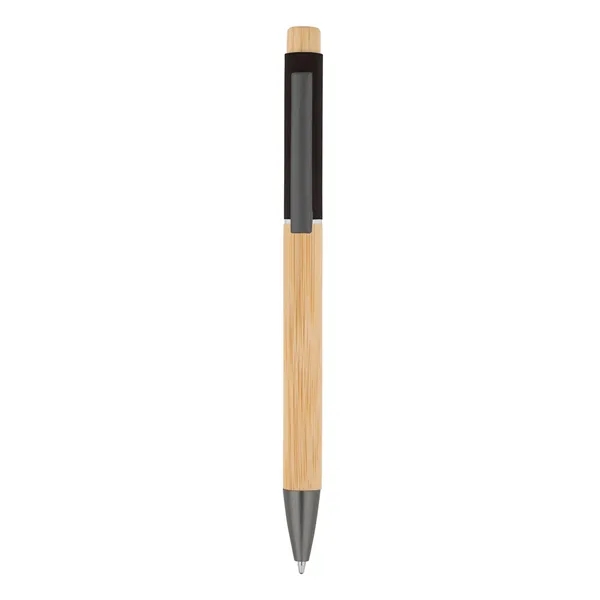 Bamboo Barrel with Gunmetal Clip Pen - Bamboo Barrel with Gunmetal Clip Pen - Image 1 of 11