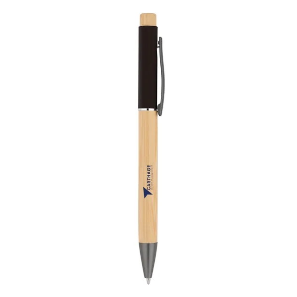 Bamboo Barrel with Gunmetal Clip Pen - Bamboo Barrel with Gunmetal Clip Pen - Image 3 of 11