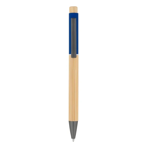 Bamboo Barrel with Gunmetal Clip Pen - Bamboo Barrel with Gunmetal Clip Pen - Image 4 of 11