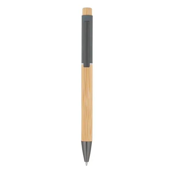 Bamboo Barrel with Gunmetal Clip Pen - Bamboo Barrel with Gunmetal Clip Pen - Image 6 of 11