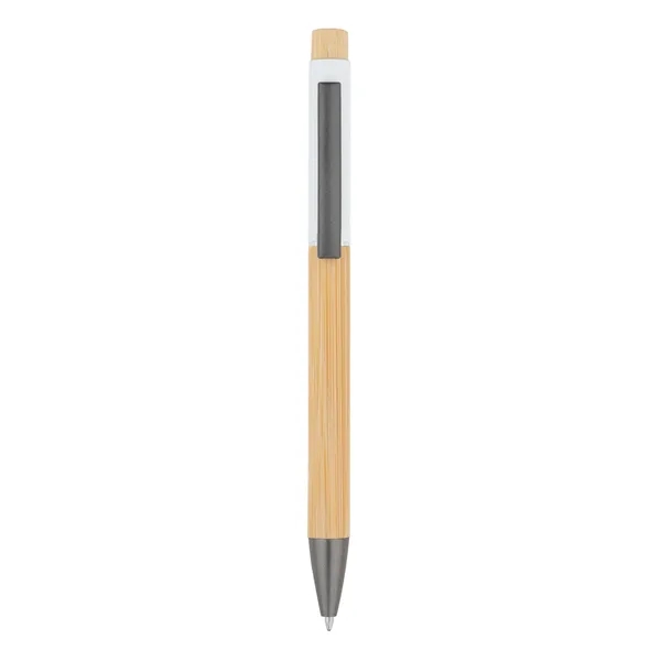 Bamboo Barrel with Gunmetal Clip Pen - Bamboo Barrel with Gunmetal Clip Pen - Image 9 of 11