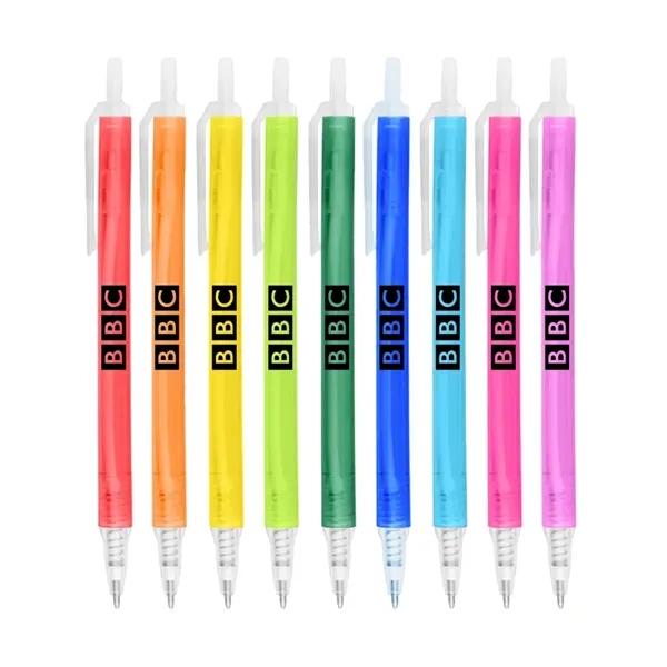 Union Printed - Ellis Frosted Translucent Stick Click Pen - Union Printed - Ellis Frosted Translucent Stick Click Pen - Image 0 of 10