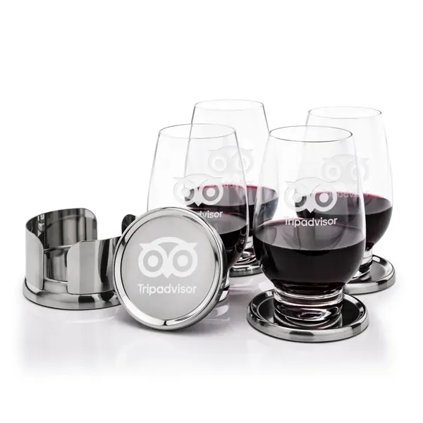 Baldoni Coasters & Glenarden Stemless Wine Set