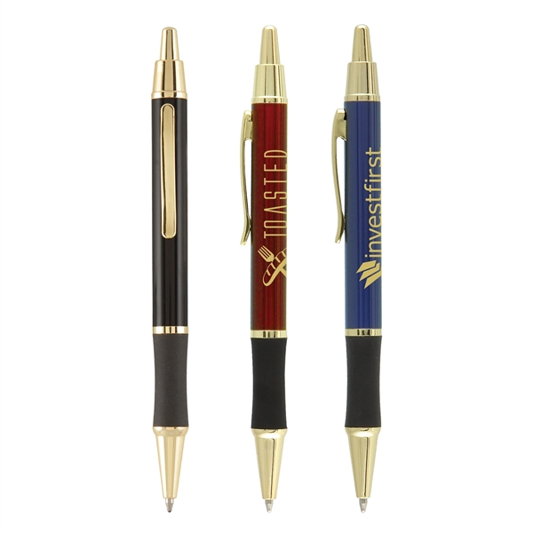 Matrix Grip Metal Pen w/ Gold Top & Accents