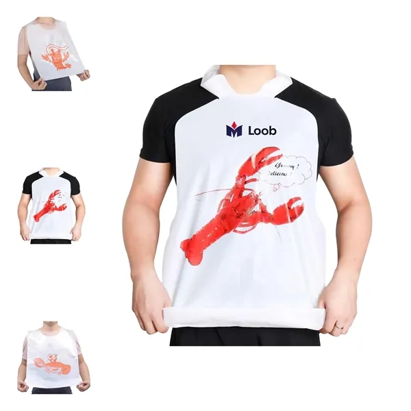 14" X 24" Disposable Adult Poly Lobster/Seafood Bib - 14" X 24" Disposable Adult Poly Lobster/Seafood Bib - Image 0 of 8
