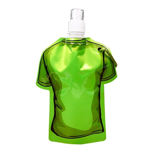 T Shirt Shaped Flip Top Foldable Water Bottle W/Carabiner - T Shirt Shaped Flip Top Foldable Water Bottle W/Carabiner - Image 1 of 3