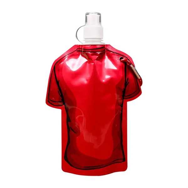 T Shirt Shaped Flip Top Foldable Water Bottle W/Carabiner - T Shirt Shaped Flip Top Foldable Water Bottle W/Carabiner - Image 2 of 3
