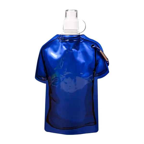 T Shirt Shaped Flip Top Foldable Water Bottle W/Carabiner - T Shirt Shaped Flip Top Foldable Water Bottle W/Carabiner - Image 3 of 3
