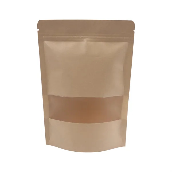 Resealable Kraft Paper Bag Food Storage W/ Clear Window - Resealable Kraft Paper Bag Food Storage W/ Clear Window - Image 1 of 4