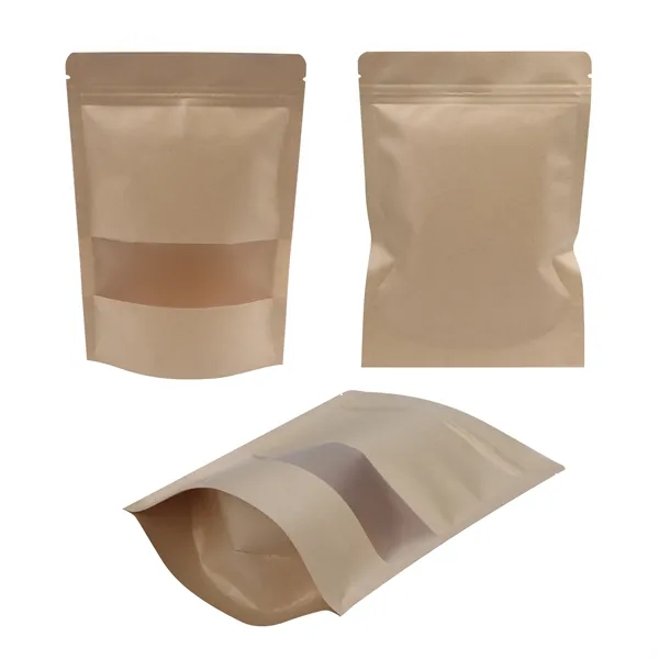 Resealable Kraft Paper Bag Food Storage  W/ Clear Window - Resealable Kraft Paper Bag Food Storage  W/ Clear Window - Image 2 of 4