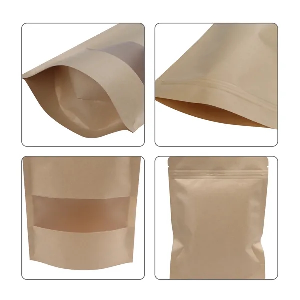 Resealable Kraft Paper Bag Food Storage  W/ Clear Window - Resealable Kraft Paper Bag Food Storage  W/ Clear Window - Image 3 of 4