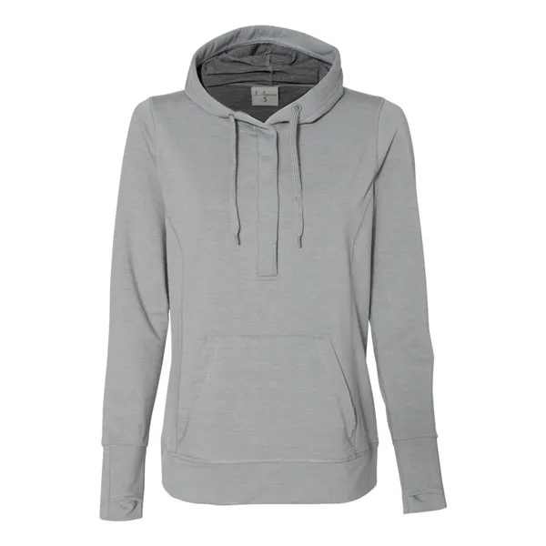 J. America Women's Omega Stretch Snap-Placket Hooded Swea...