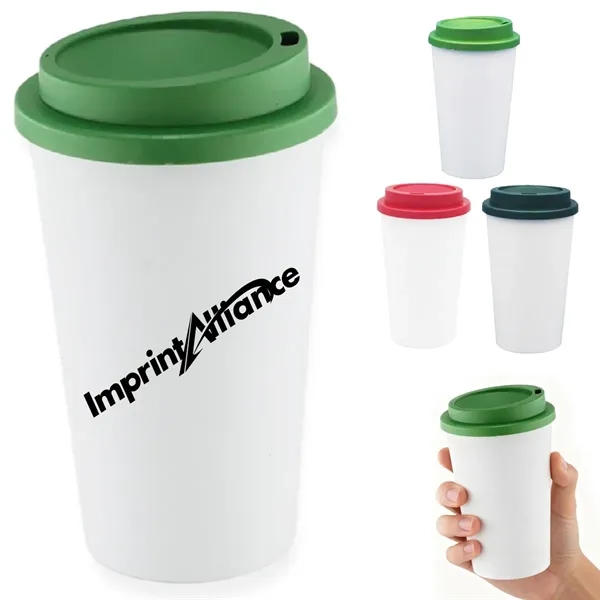 20oz Reusable PP Coffee Cup w/ PLA Lid Eco Single Tumbler - 20oz Reusable PP Coffee Cup w/ PLA Lid Eco Single Tumbler - Image 0 of 4
